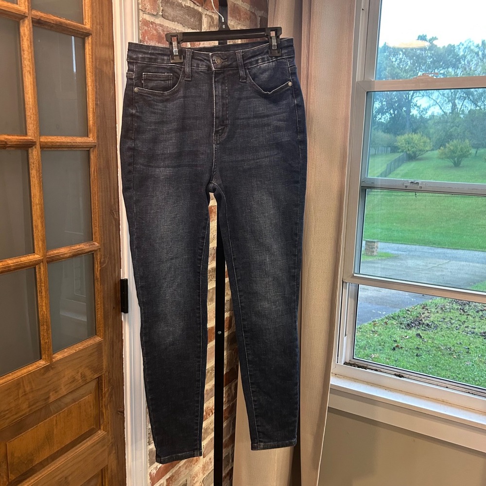 Judy Blue Skinny Fit Jeans Women Dark Wash High Rise Classic Modern Denim 7/28